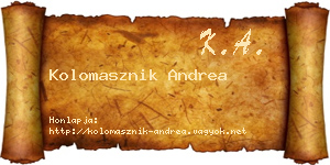 Kolomasznik Andrea névjegykártya